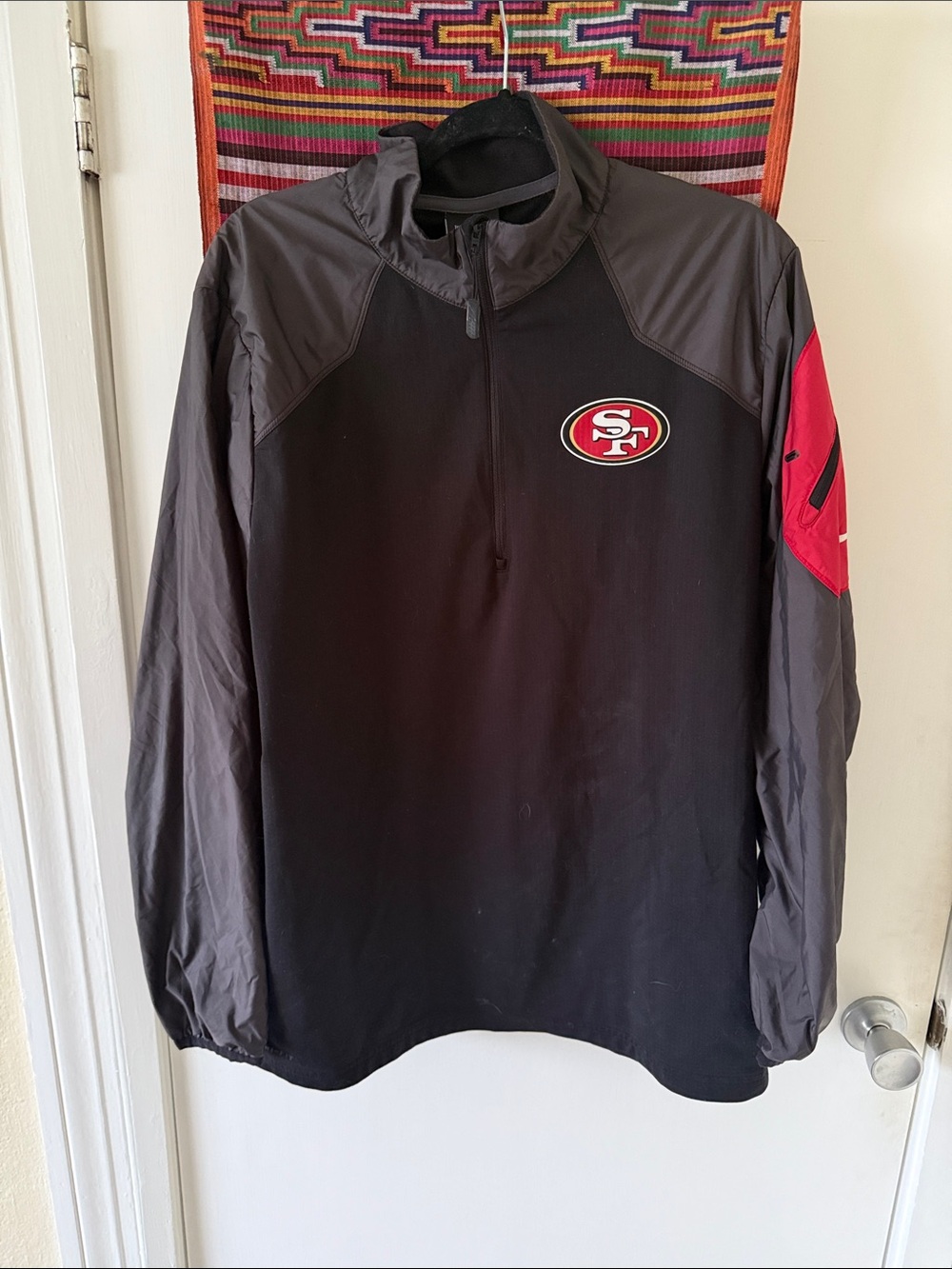 Nike San Francisco 49ers Black & Red workout quarter zip